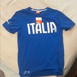 Puma Men's Blue Italy Short Sleeve Tee